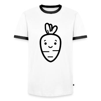 Carotte - T-shirt contrasté Homme - blanc/noir - Devant - AI Model Female 172 light (172cm) & AI Model Male 178 dark (178cm)