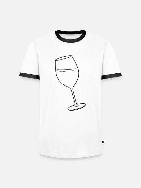 Weinglas - Männer Kontrast-T-Shirt - Weiß/Schwarz