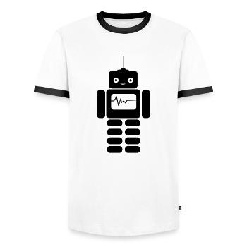 roboter - Männer Kontrast-T-Shirt - Weiß/Schwarz - Vorne - AI Model Female 172 light (172cm) & AI Model Male 178 dark (178cm)