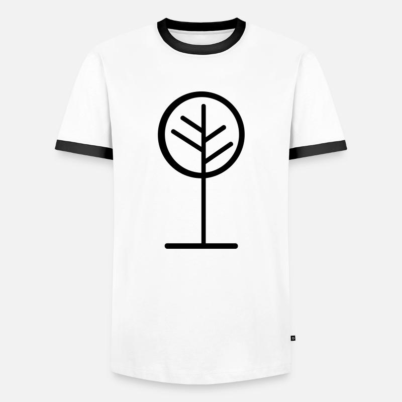 tree - Men's Ringer Shirt - white/black