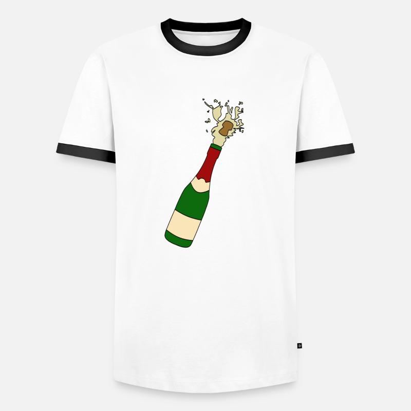 bottle - Men's Ringer Shirt - white/black