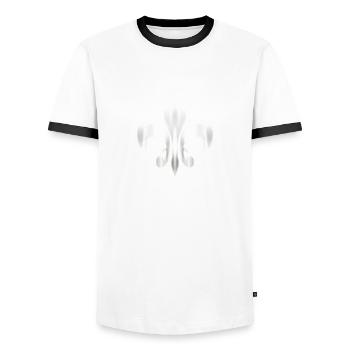 Lilie 3 - Männer Kontrast-T-Shirt - Weiß/Schwarz - Vorne - AI Model Female 172 light (172cm) & AI Model Male 178 dark (178cm)