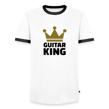 Guitar King - T-shirt contrasté Homme - blanc/noir - Devant - AI Model Female 172 light (172cm) & AI Model Male 178 dark (178cm)