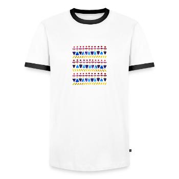 Boho Ethno Design für Festival Indianer im Sommer - Männer Kontrast-T-Shirt - Weiß/Schwarz - Vorne - AI Model Female 172 light (172cm) & AI Model Male 178 dark (178cm)
