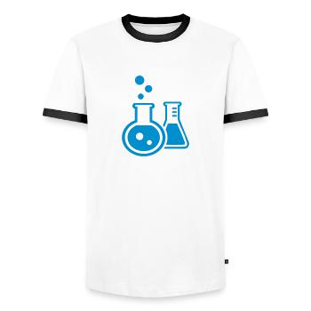 Test tube - Men's Ringer Shirt - white/black - Front - AI Model Female 172 light (172cm) & AI Model Male 178 dark (178cm)