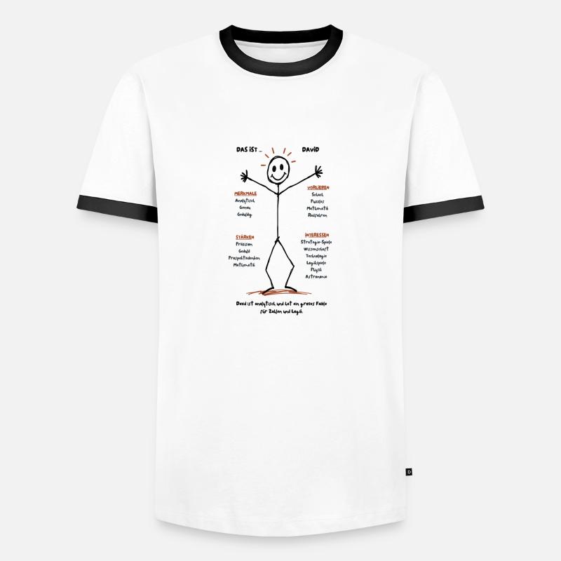 Das ist David - Männer Kontrast-T-Shirt - Weiß/Schwarz