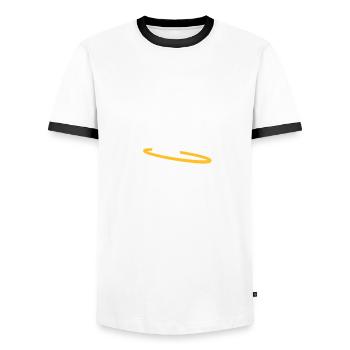 Jeu d'enfant avec Hoolahoop - T-shirt contrasté Homme - blanc/noir - Devant - AI Model Female 172 light (172cm) & AI Model Male 178 dark (178cm)