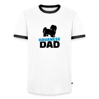 Havaneser - Männer Kontrast-T-Shirt - Weiß/Schwarz - Vorne - AI Model Female 172 light (172cm) & AI Model Male 178 dark (178cm)