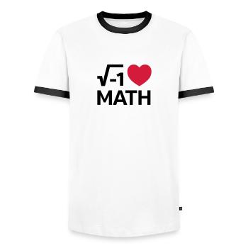 I Love Math - Men's Ringer Shirt - white/black - Front - AI Model Female 172 light (172cm) & AI Model Male 178 dark (178cm)
