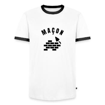 Mason Collection - Beruf - Männer Kontrast-T-Shirt - Weiß/Schwarz - Vorne - AI Model Female 172 light (172cm) & AI Model Male 178 dark (178cm)