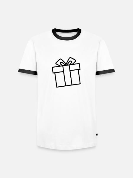 gift - package - christmas - Men's Ringer Shirt - white/black