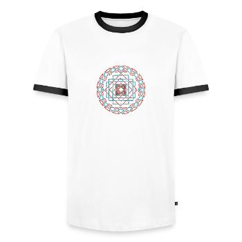 Seeking the Truth - Men's Ringer Shirt - white/black - Front - AI Model Female 172 light (172cm) & AI Model Male 178 dark (178cm)
