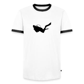 Diver - Men's Ringer Shirt - white/black - Front - AI Model Female 172 light (172cm) & AI Model Male 178 dark (178cm)