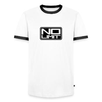 No Limit Shield - T-shirt contrasté Homme - blanc/noir - Devant - AI Model Female 172 light (172cm) & AI Model Male 178 dark (178cm)