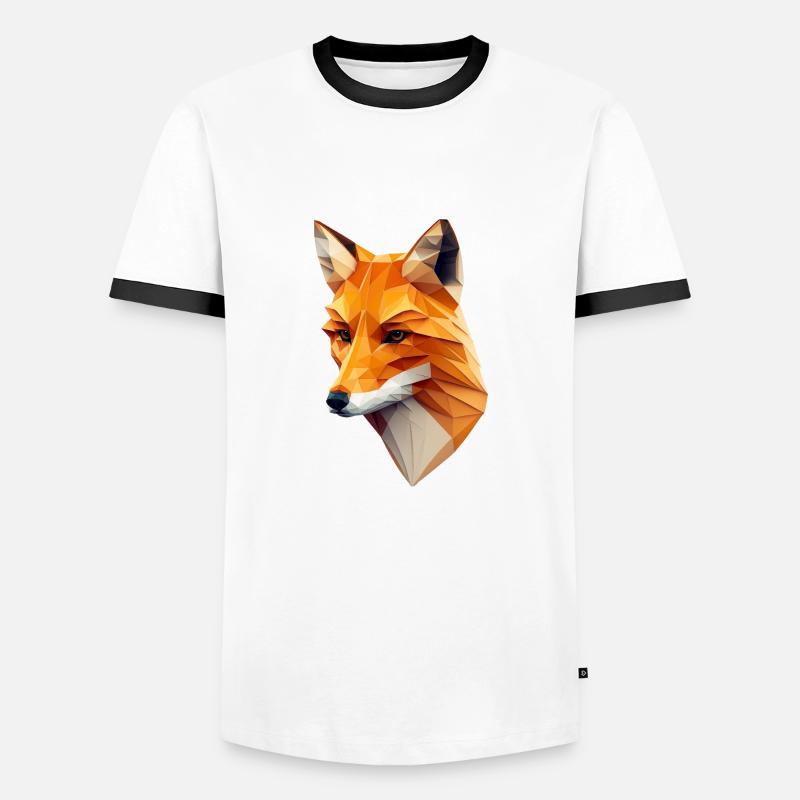 FOX - Männer Kontrast-T-Shirt - Weiß/Schwarz