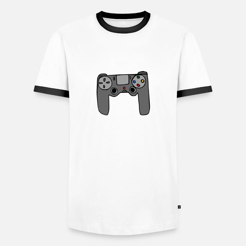 Controller - Men's Ringer Shirt - white/black