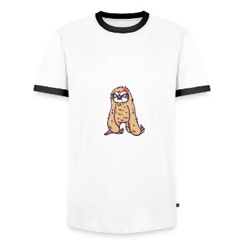 Have I got my eyes out of loud sarcastic snob - Men's Ringer Shirt - white/black - Front - AI Model Female 172 light (172cm) & AI Model Male 178 dark (178cm)