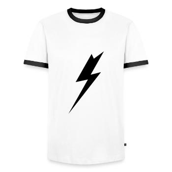 lightning - Men's Ringer Shirt - white/black - Front - AI Model Female 172 light (172cm) & AI Model Male 178 dark (178cm)