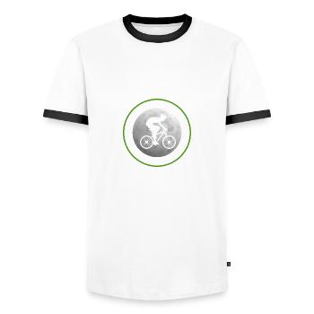Merveilleuse citation de motard végétalien - T-shirt contrasté Homme - blanc/noir - Devant - AI Model Female 172 light (172cm) & AI Model Male 178 dark (178cm)