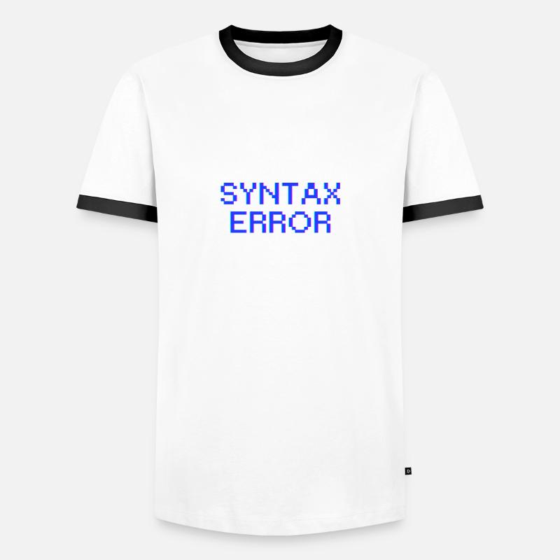 Syntaxfehler - Männer Kontrast-T-Shirt - Weiß/Schwarz