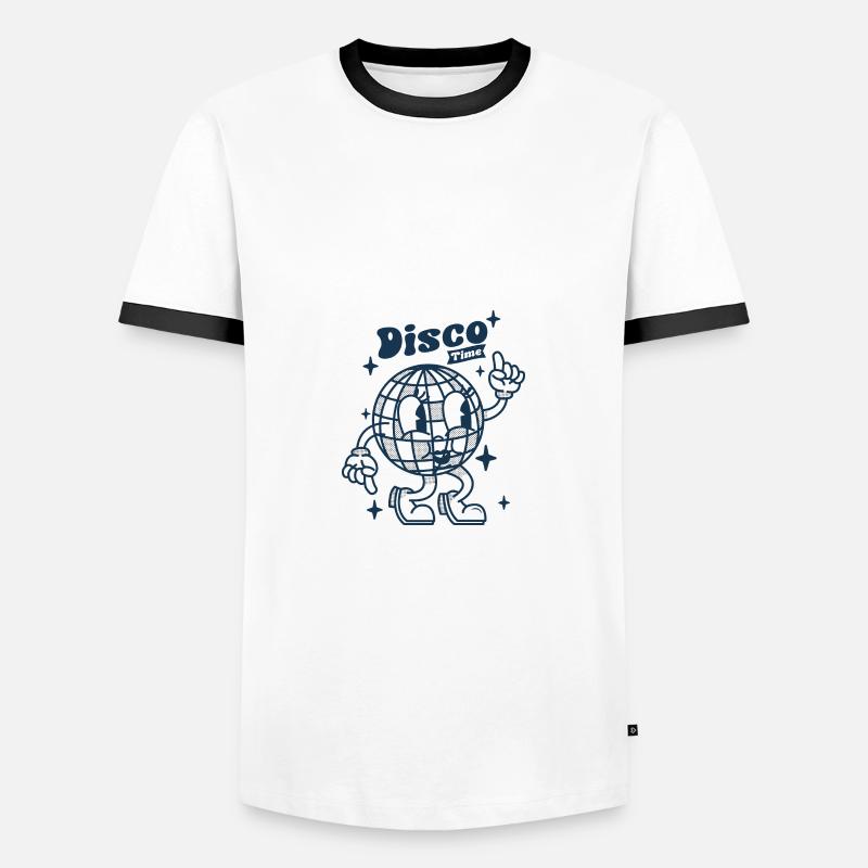 disco time - Männer Kontrast-T-Shirt - Weiß/Schwarz