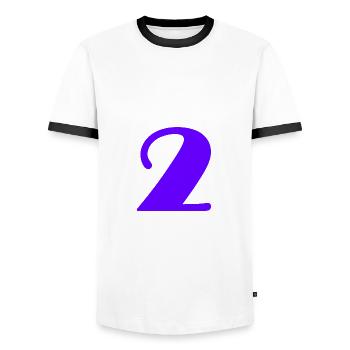 2. 2 JAHRE. 2. JUBILÄUM. GEBURTSTAG 2 JAHRE - Männer Kontrast-T-Shirt - Weiß/Schwarz - Vorne - AI Model Female 172 light (172cm) & AI Model Male 178 dark (178cm)
