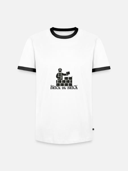 Brick by Brick - Meme Saying - Men's Ringer Shirt - white/black