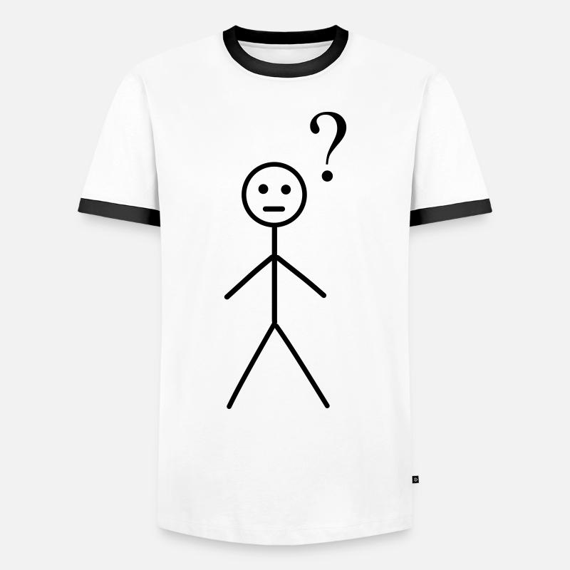 planloses Strichmännchen - Männer Kontrast-T-Shirt - Weiß/Schwarz