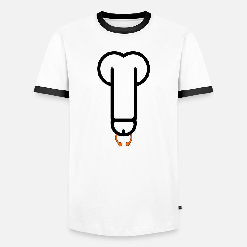 pierceddick1 - Men's Ringer Shirt - white/black