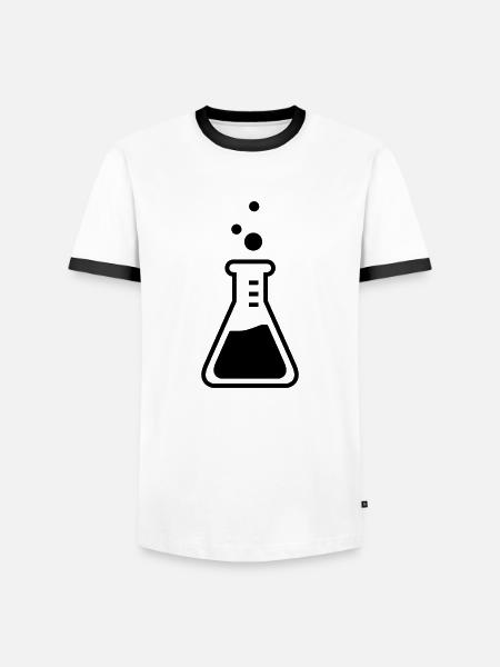 reagenzglas - Männer Kontrast-T-Shirt - Weiß/Schwarz