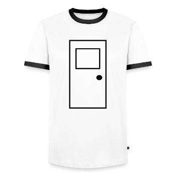 tuer - Männer Kontrast-T-Shirt - Weiß/Schwarz - Vorne - AI Model Female 172 light (172cm) & AI Model Male 178 dark (178cm)