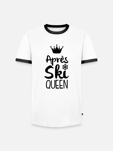 Après Ski Queen - Männer Kontrast-T-Shirt - Weiß/Schwarz