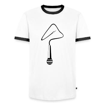 Mikro - Männer Kontrast-T-Shirt - Weiß/Schwarz - Vorne - AI Model Female 172 light (172cm) & AI Model Male 178 dark (178cm)