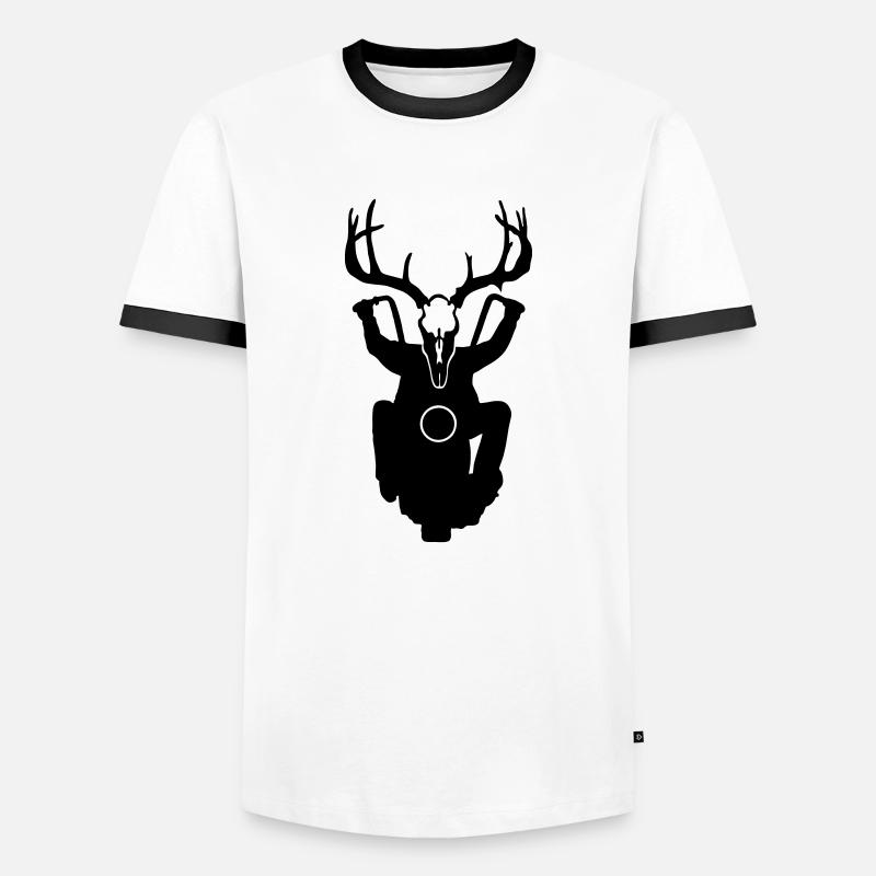 biker - Men's Ringer Shirt - white/black