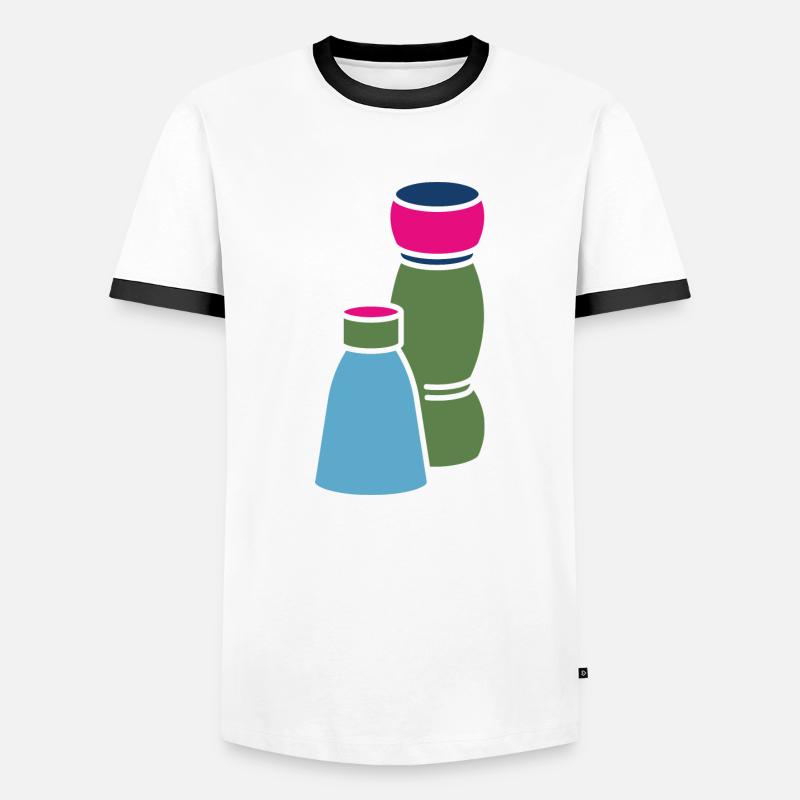 Salz und Pfeffer - Männer Kontrast-T-Shirt - Weiß/Schwarz