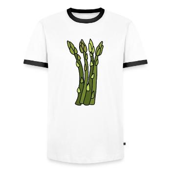 Spargel Zeit - Männer Kontrast-T-Shirt - Weiß/Schwarz - Vorne - AI Model Female 172 light (172cm) & AI Model Male 178 dark (178cm)