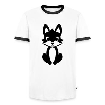 Renard - T-shirt contrasté Homme - blanc/noir - Devant - AI Model Female 172 light (172cm) & AI Model Male 178 dark (178cm)