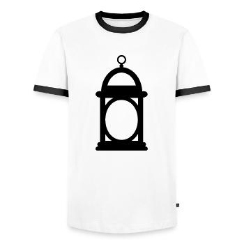lantern - Men's Ringer Shirt - white/black - Front - AI Model Female 172 light (172cm) & AI Model Male 178 dark (178cm)
