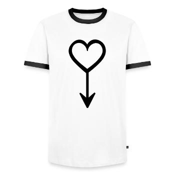 Herz-Pfeil - Männer Kontrast-T-Shirt - Weiß/Schwarz - Vorne - AI Model Female 172 light (172cm) & AI Model Male 178 dark (178cm)