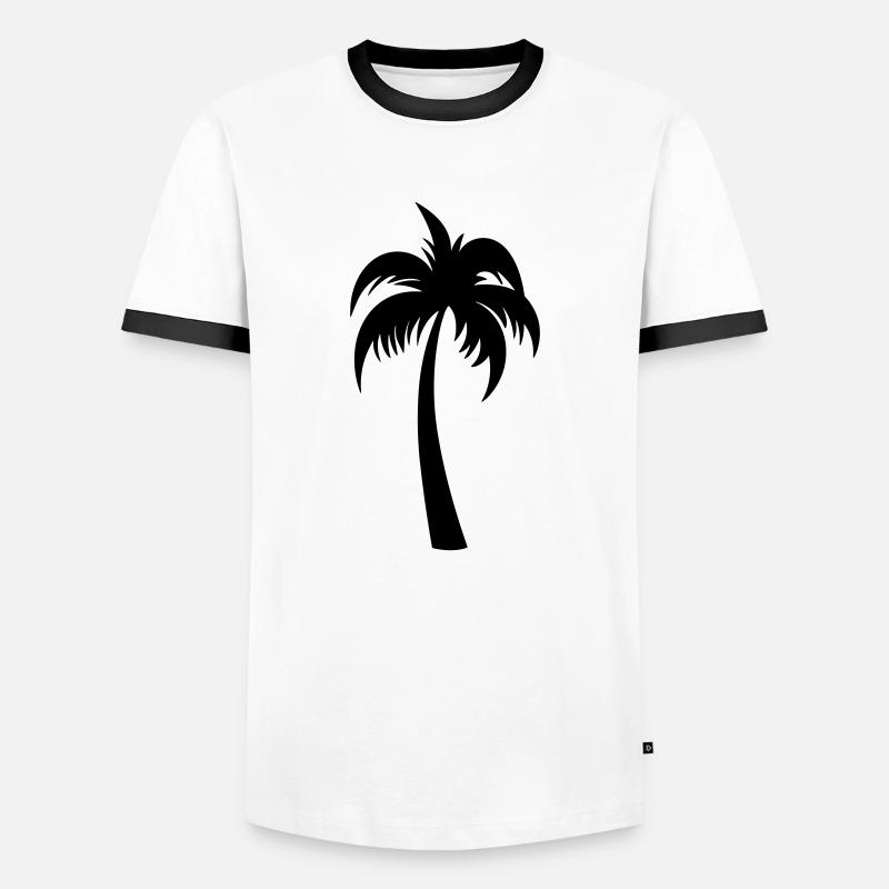 Palm tree - Men's Ringer Shirt - white/black