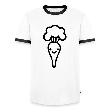 Carotte - T-shirt contrasté Homme - blanc/noir - Devant - AI Model Female 172 light (172cm) & AI Model Male 178 dark (178cm)
