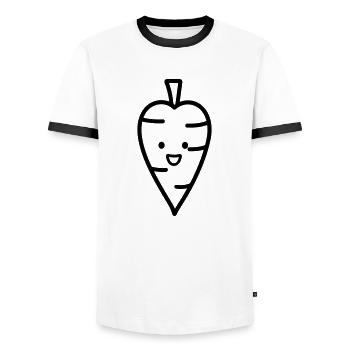 Carotte - T-shirt contrasté Homme - blanc/noir - Devant - AI Model Female 172 light (172cm) & AI Model Male 178 dark (178cm)