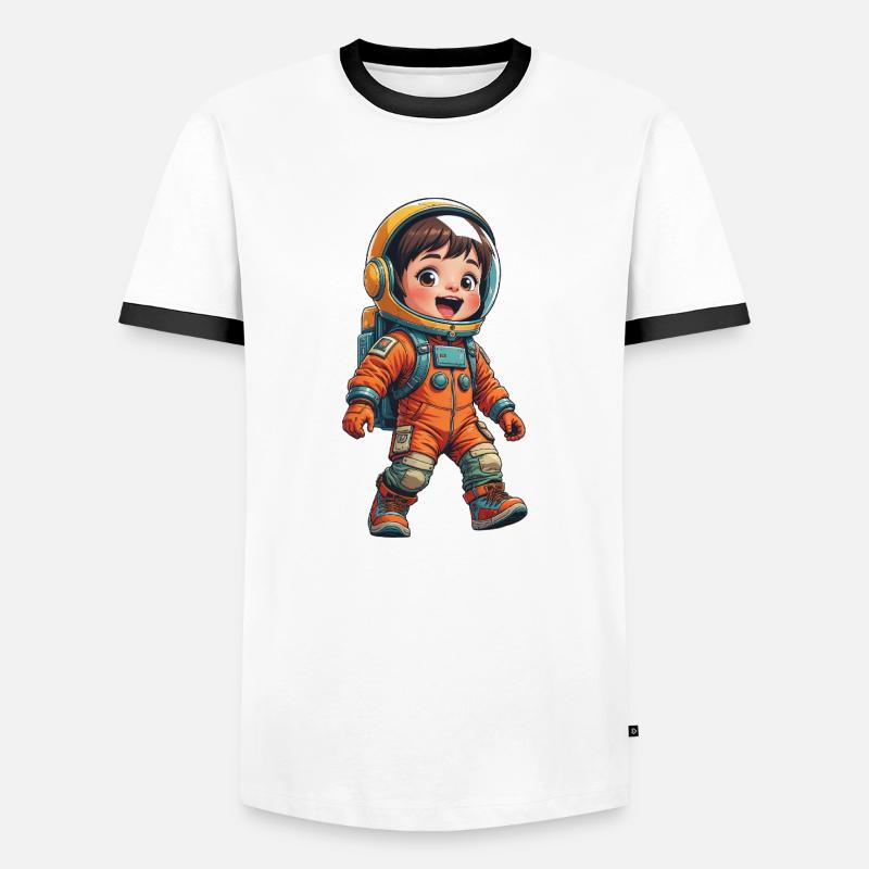Astronaut Junge - Männer Kontrast-T-Shirt - Weiß/Schwarz