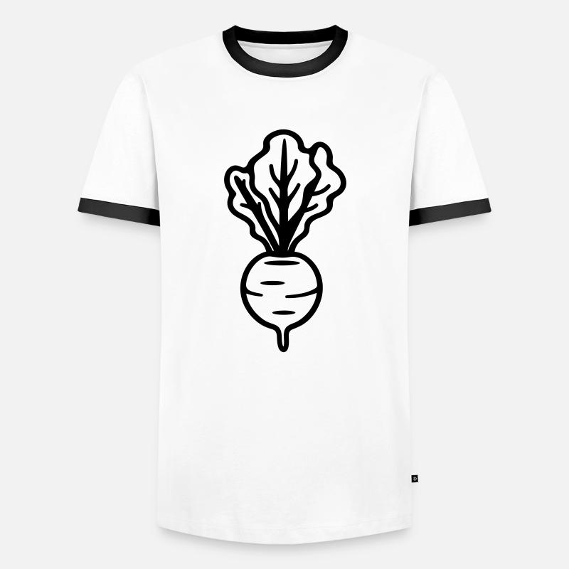 Beet - Men's Ringer Shirt - white/black