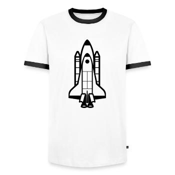 Fusée - T-shirt contrasté Homme - blanc/noir - Devant - AI Model Female 172 light (172cm) & AI Model Male 178 dark (178cm)