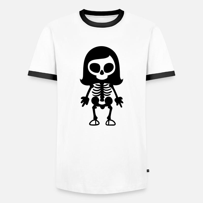skeleton - Men's Ringer Shirt - white/black