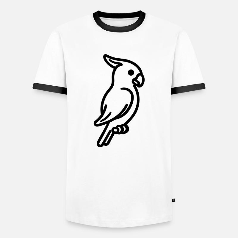 parrot - Men's Ringer Shirt - white/black