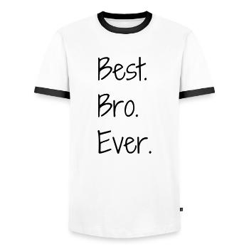 Frère Frangin Frere Naissance Bébé Frérot - T-shirt contrasté Homme - blanc/noir - Devant - AI Model Female 172 light (172cm) & AI Model Male 178 dark (178cm)