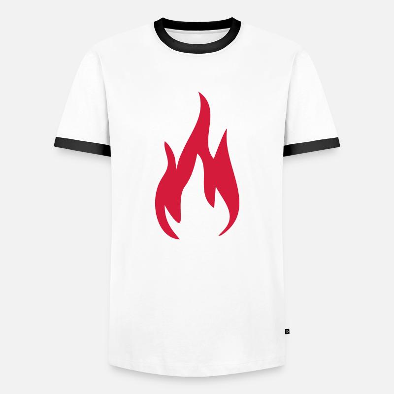 1c Fire Fire Fire - T-shirt contrasté Homme - blanc/noir