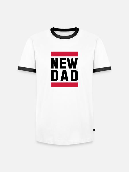 NEW DAD Funny Pregnancy Design - Men's Ringer Shirt - white/black